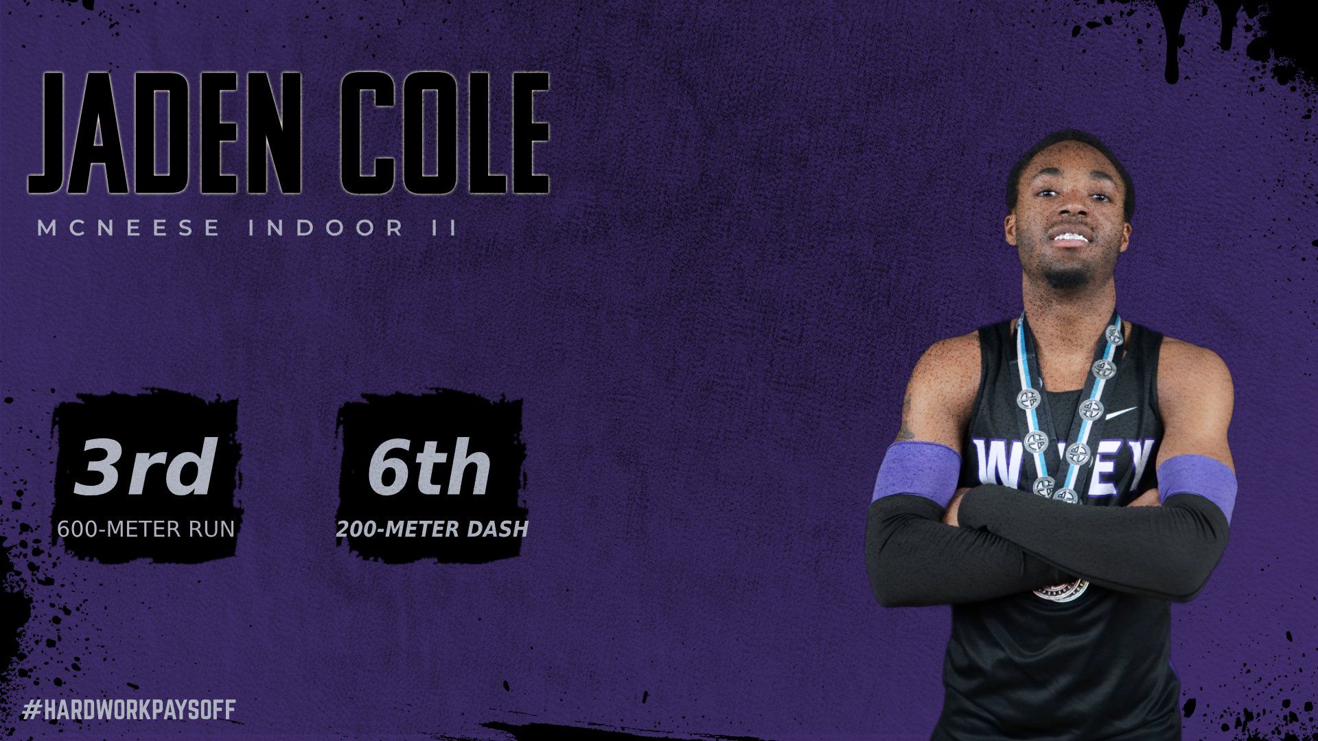 Jaden Cole led the Wildcats in the 200-meter dash and 600-meter run.